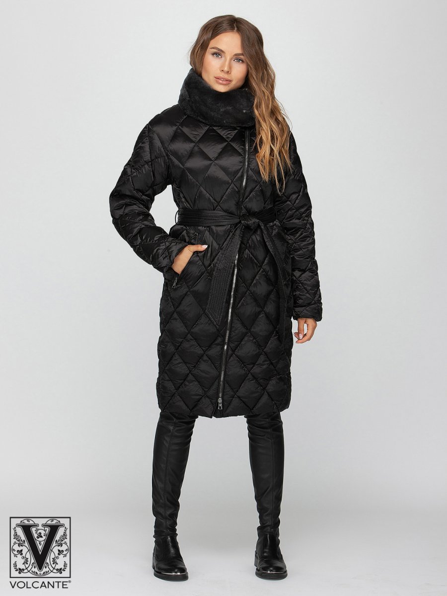 Пальто утепленное женское VMF 190125 black Volcante