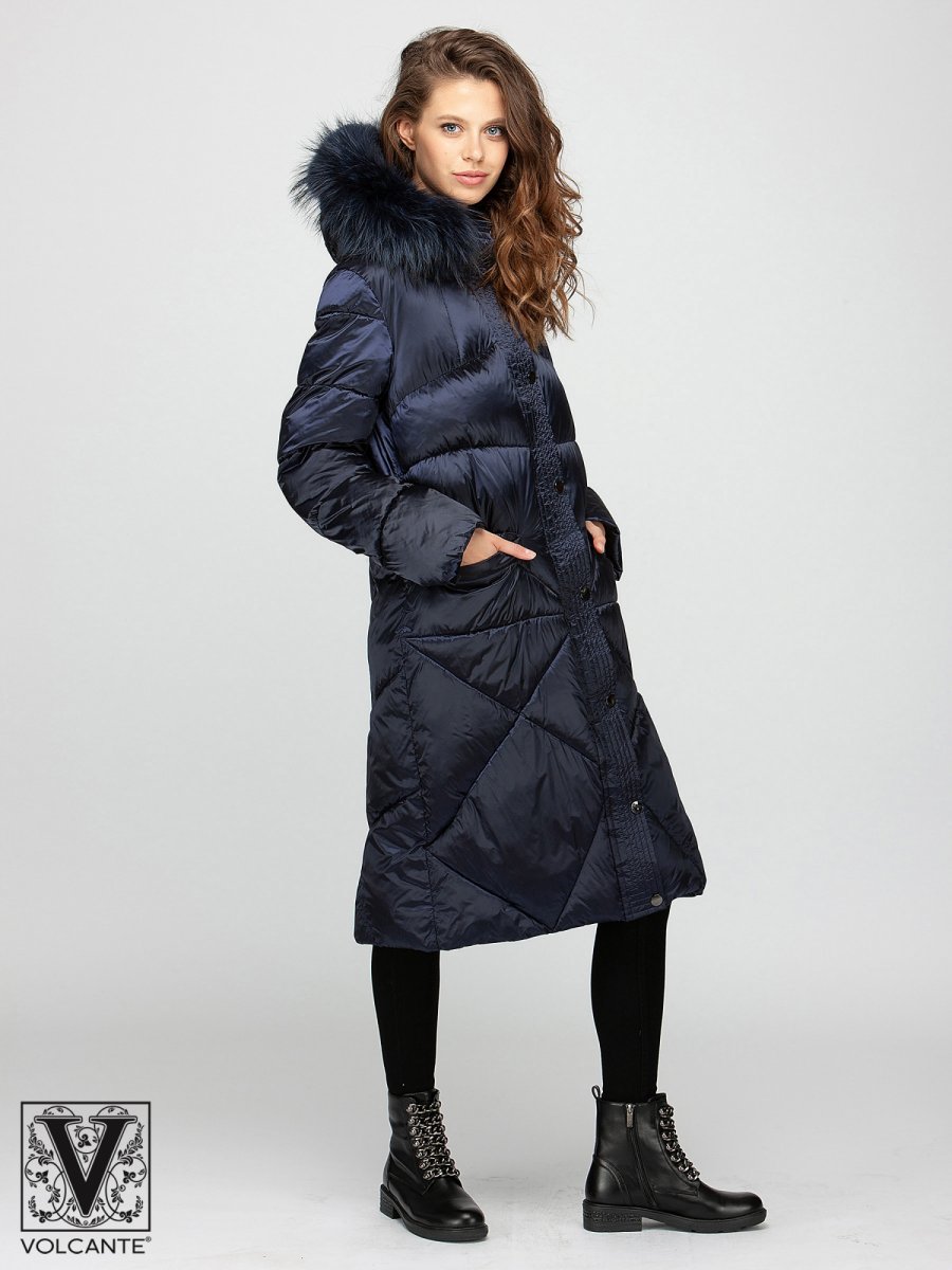 Пальто утепленное женское VLF 190116 blue night Volcante